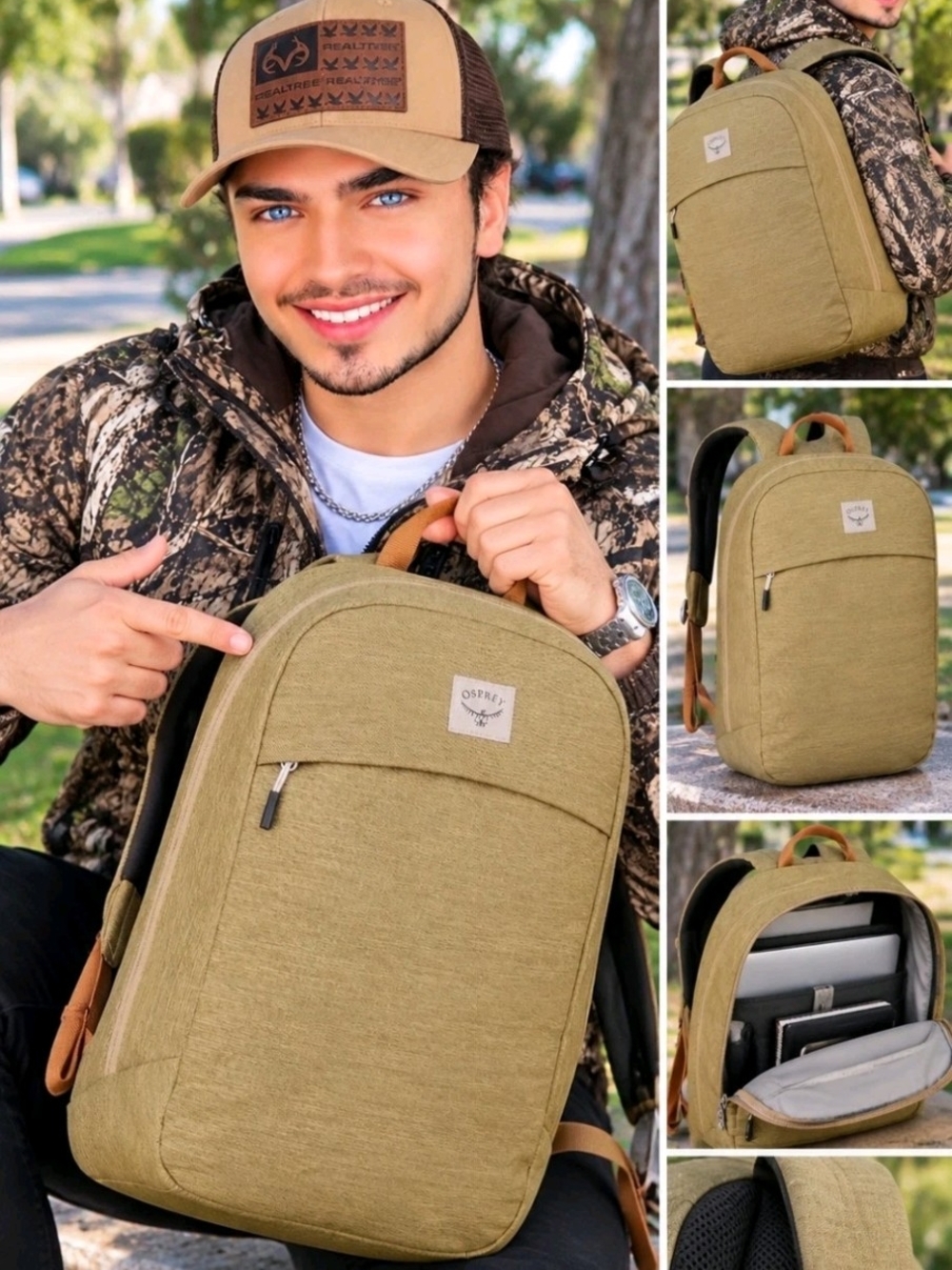 Osprey Arcane Large Day Commuter Backpack, Milky Tea Tan